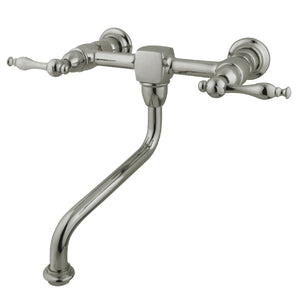 Heritage KS1218NL Two-Handle 2-Hole Wall Mount Bathroom Faucet, Brushed Nickel