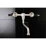 Duchess KS1218PKL Two-Handle 2-Hole Wall Mount Bathroom Faucet, Brushed Nickel