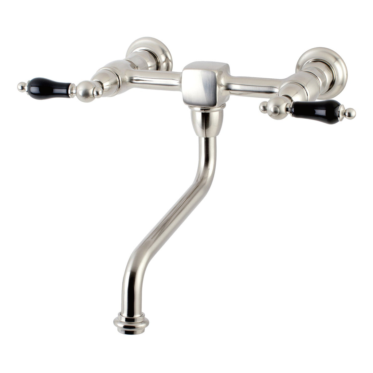Duchess KS1218PKL Two-Handle 2-Hole Wall Mount Bathroom Faucet, Brushed Nickel