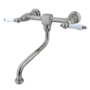 Heritage KS1218PL Two-Handle 2-Hole Wall Mount Bathroom Faucet, Brushed Nickel