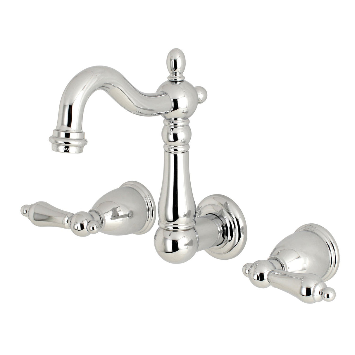 Heritage KS1221AL Two-Handle 3-Hole Wall Mount Bathroom Faucet, Polished Chrome