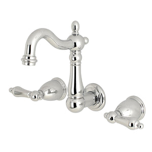 Heritage KS1221AL Two-Handle 3-Hole Wall Mount Bathroom Faucet, Polished Chrome