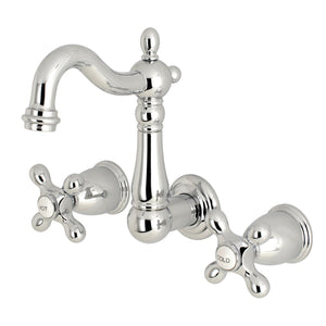 Heritage KS1221AX Two-Handle 3-Hole Wall Mount Bathroom Faucet, Polished Chrome