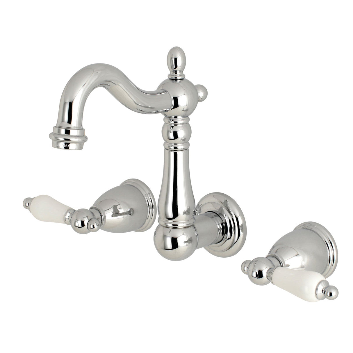 Heritage KS1221PL Two-Handle 3-Hole Wall Mount Bathroom Faucet, Polished Chrome