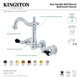 Duchess KS1222PKL Two-Handle Wall Mount Bathroom Faucet, Polished Brass