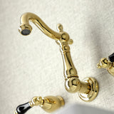 Duchess KS1222PKL Two-Handle Wall Mount Bathroom Faucet, Polished Brass