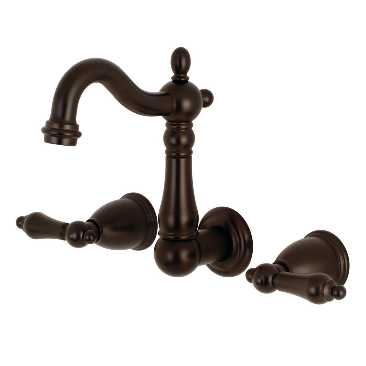Heritage KS1225AL Two-Handle 3-Hole Wall Mount Bathroom Faucet, Oil Rubbed Bronze