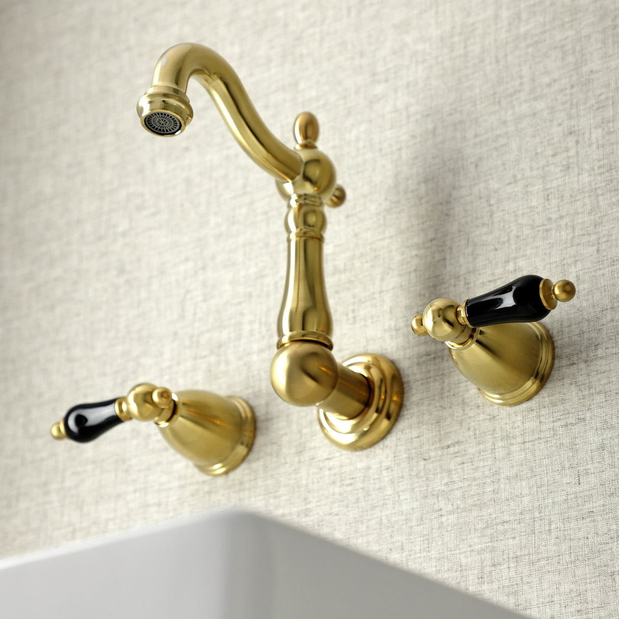 Duchess KS1227PKL Two-Handle Wall Mount Bathroom Faucet, Brushed Brass
