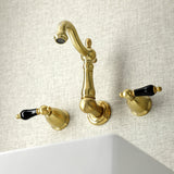 Duchess KS1227PKL Two-Handle Wall Mount Bathroom Faucet, Brushed Brass