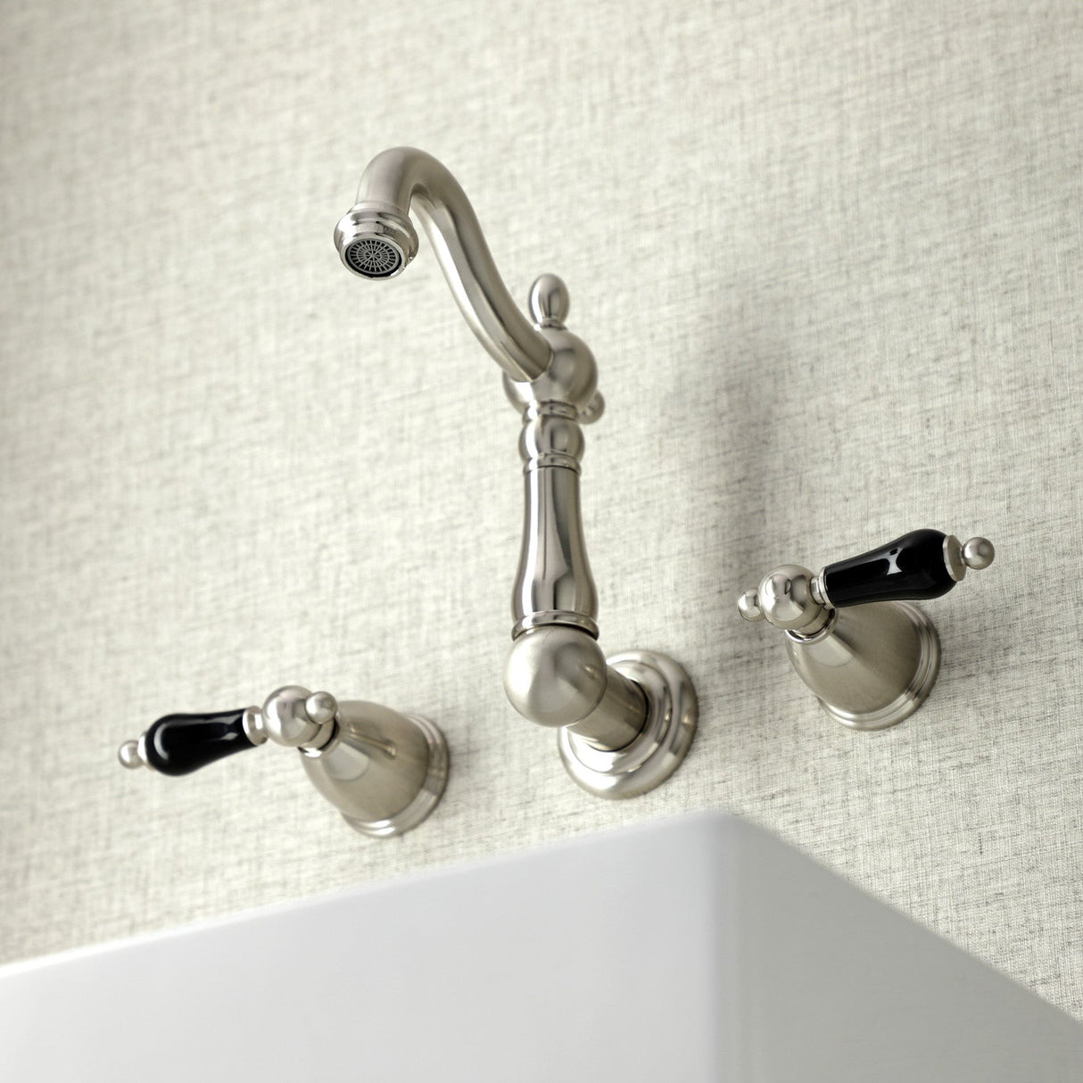 Duchess KS1228PKL Two-Handle Wall Mount Bathroom Faucet, Brushed Nickel