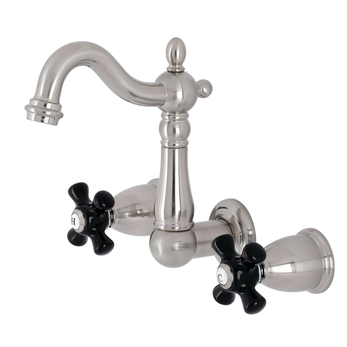 Duchess KS1228PKX Two-Handle Wall Mount Bathroom Faucet, Brushed Nickel