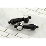 Heirloom KS1240BAL Two-Handle 2-Hole Wall Mount Bridge Kitchen Faucet, Matte Black