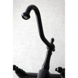 Duchess KS1240PKL Two-Handle 2-Hole Wall Mount Bridge Kitchen Faucet, Matte Black