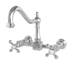 Heritage KS1241AX Two-Handle 2-Hole Wall Mount Bridge Kitchen Faucet, Polished Chrome