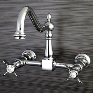 Essex KS1241BEX Two-Handle 2-Hole Wall Mount Bridge Kitchen Faucet, Polished Chrome