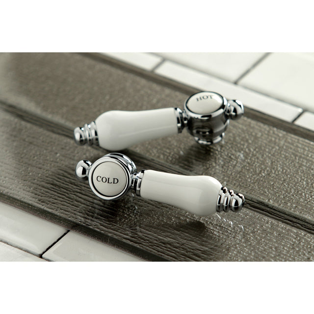 Bel-Air KS1241BPL Two-Handle 2-Hole Wall Mount Bridge Kitchen Faucet, Polished Chrome
