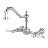 Bel-Air KS1241BPL Two-Handle 2-Hole Wall Mount Bridge Kitchen Faucet, Polished Chrome