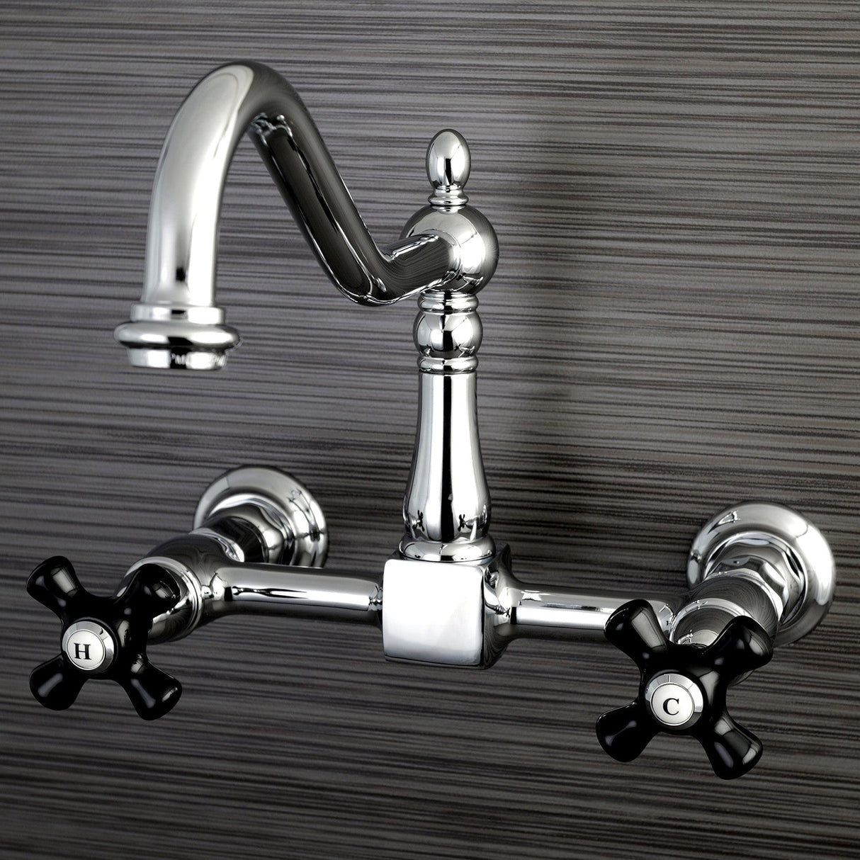 Duchess KS1241PKX Two-Handle 2-Hole Wall Mount Bridge Kitchen Faucet, Polished Chrome