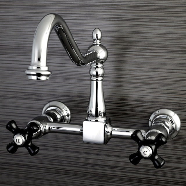 Duchess KS1241PKX Two-Handle 2-Hole Wall Mount Bridge Kitchen Faucet, Polished Chrome