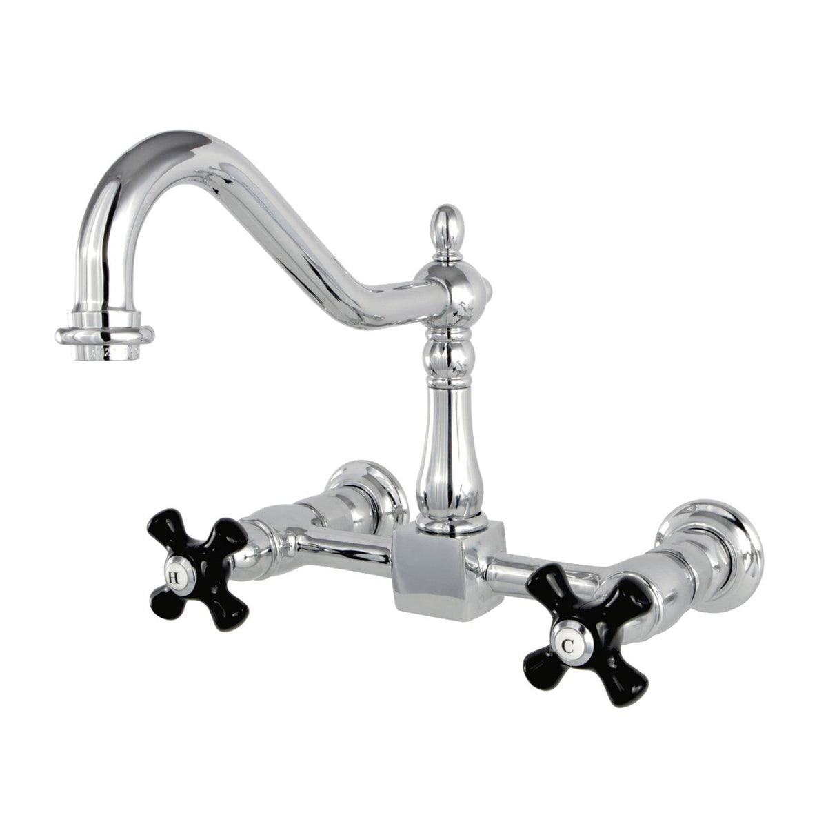 Duchess KS1241PKX Two-Handle 2-Hole Wall Mount Bridge Kitchen Faucet, Polished Chrome