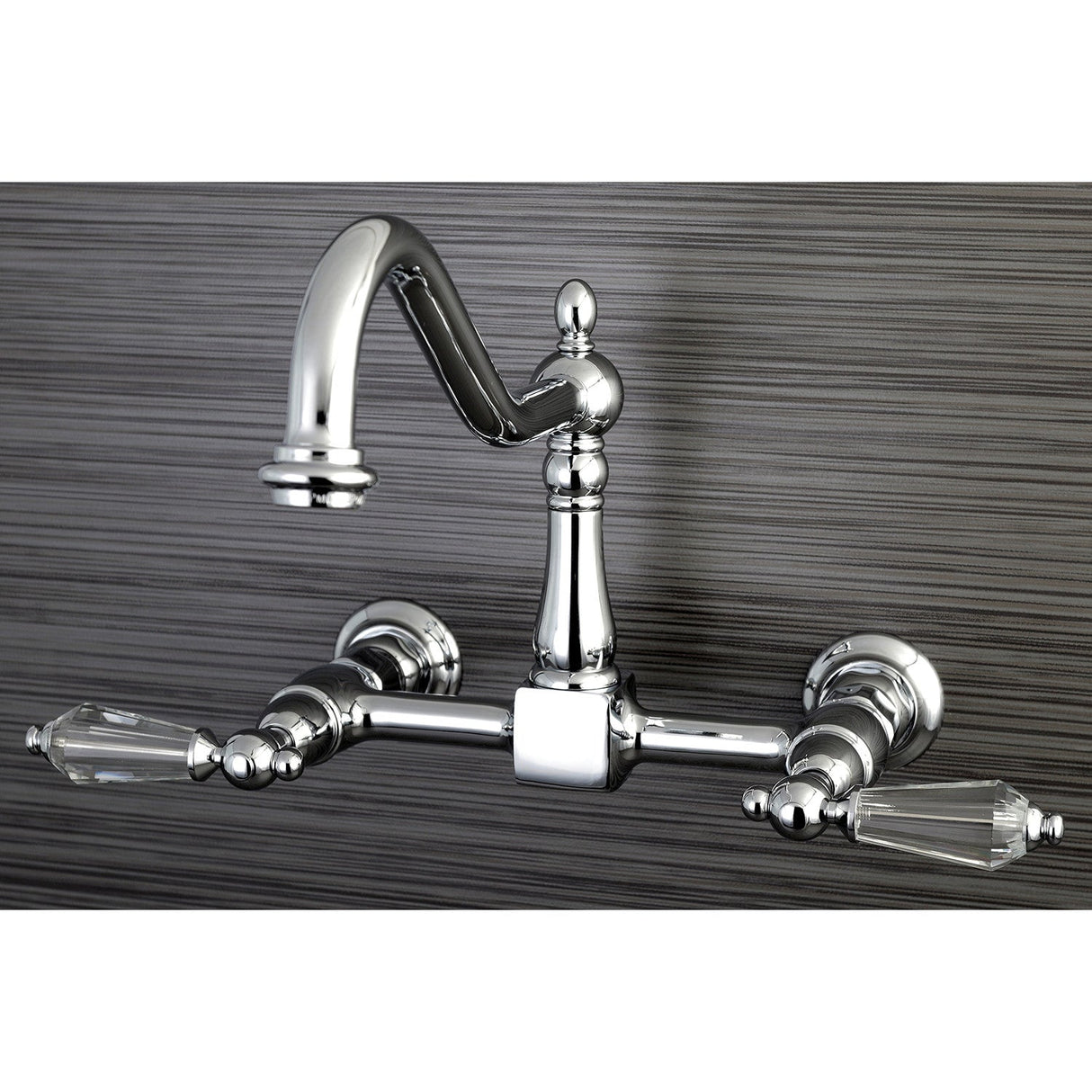 Wilshire KS1241WLL Two-Handle 2-Hole Wall Mount Bridge Kitchen Faucet, Polished Chrome