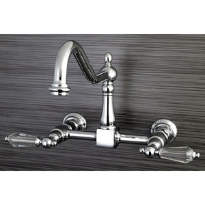 Wilshire KS1241WLL Two-Handle 2-Hole Wall Mount Bridge Kitchen Faucet, Polished Chrome