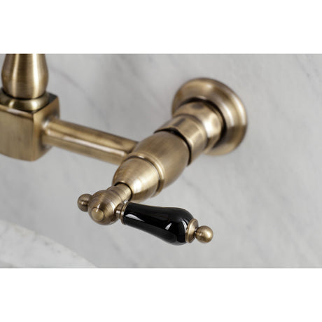 Duchess KS1243PKL Two-Handle 2-Hole Wall Mount Bridge Kitchen Faucet, Antique Brass