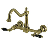 Duchess KS1243PKL Two-Handle 2-Hole Wall Mount Bridge Kitchen Faucet, Antique Brass