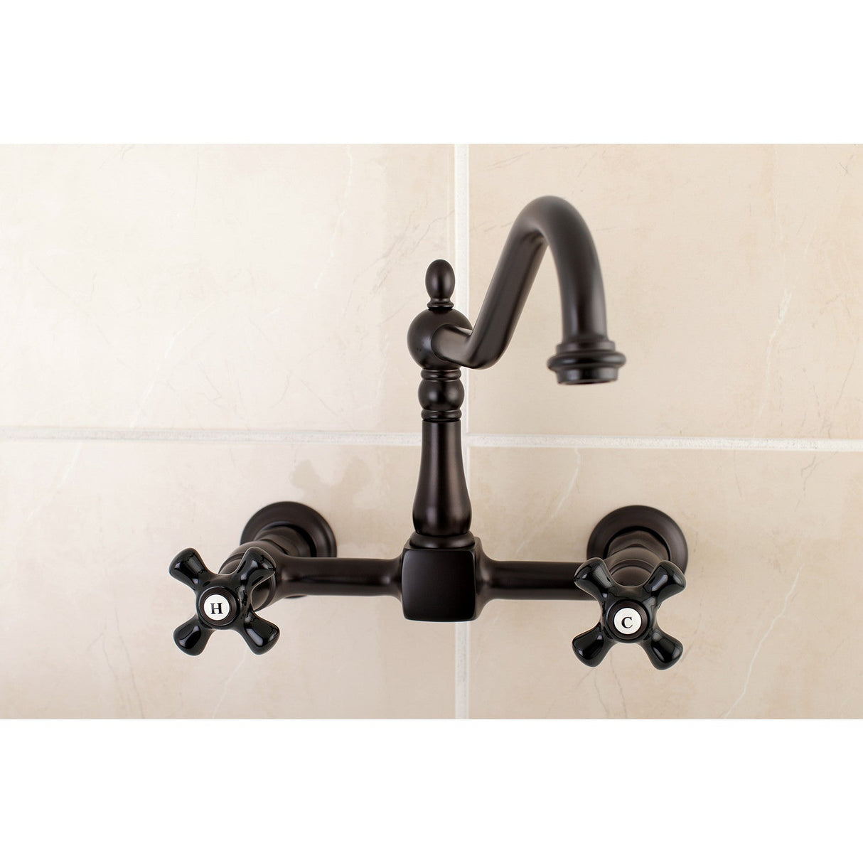 Duchess KS1245PKX Two-Handle 2-Hole Wall Mount Bridge Kitchen Faucet, Oil Rubbed Bronze