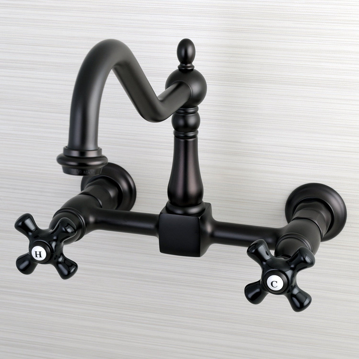 Duchess KS1245PKX Two-Handle 2-Hole Wall Mount Bridge Kitchen Faucet, Oil Rubbed Bronze