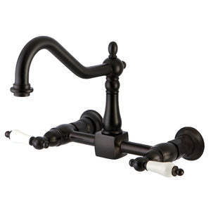Heritage KS1245PL Two-Handle 2-Hole Wall Mount Bridge Kitchen Faucet, Oil Rubbed Bronze