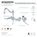 Tudor KS1245TALBS Two-Handle 2-Hole Wall Mount Bridge Kitchen Faucet with Brass Sprayer, Oil Rubbed Bronze