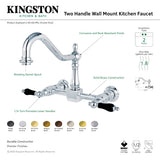 Duchess KS1247PKL Two-Handle 2-Hole Wall Mount Bridge Kitchen Faucet, Brushed Brass