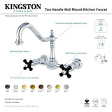 Duchess KS1247PKX Two-Handle 2-Hole Wall Mount Bridge Kitchen Faucet, Brushed Brass