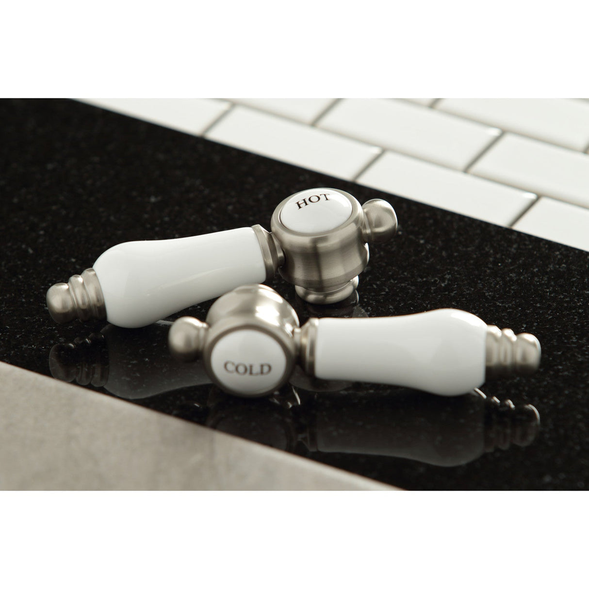 Bel-Air KS1248BPL Two-Handle 2-Hole Wall Mount Bridge Kitchen Faucet, Brushed Nickel