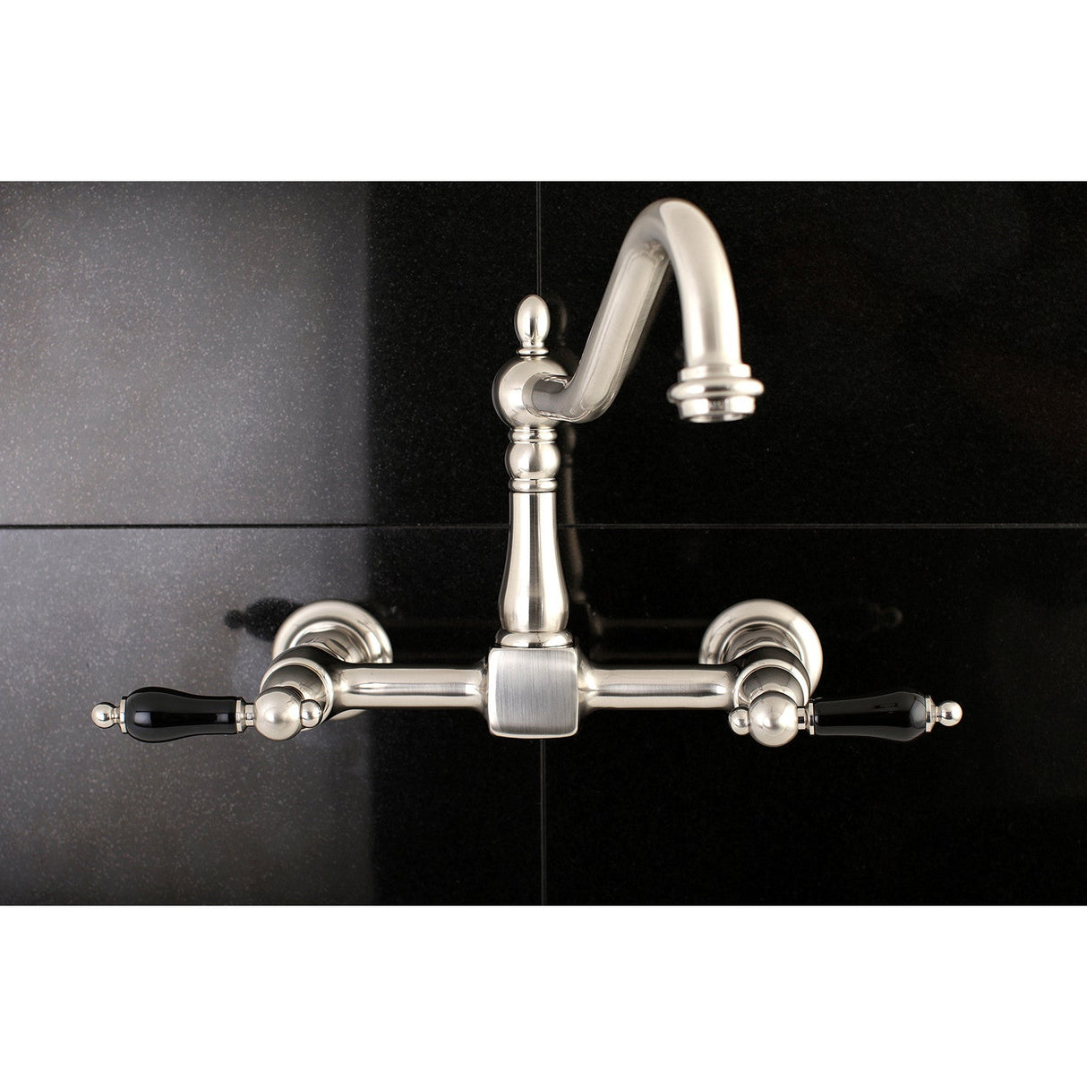 Duchess KS1248PKL Two-Handle 2-Hole Wall Mount Bridge Kitchen Faucet, Brushed Nickel