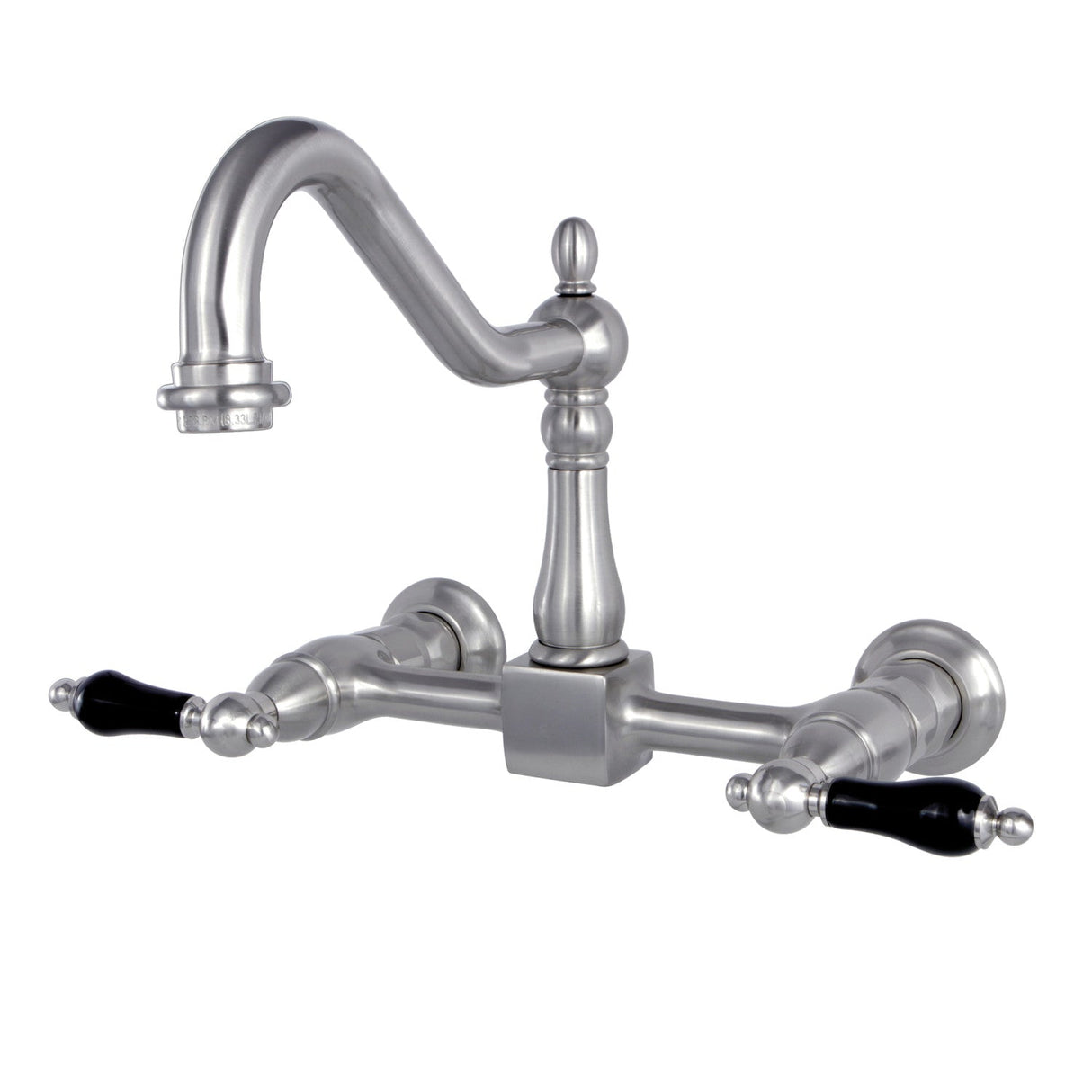 Duchess KS1248PKL Two-Handle 2-Hole Wall Mount Bridge Kitchen Faucet, Brushed Nickel