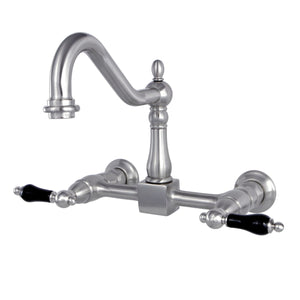 Duchess KS1248PKL Two-Handle 2-Hole Wall Mount Bridge Kitchen Faucet, Brushed Nickel
