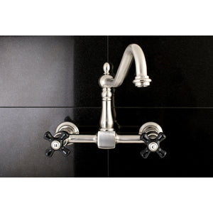 Duchess KS1248PKX Two-Handle 2-Hole Wall Mount Bridge Kitchen Faucet, Brushed Nickel