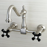 Duchess KS1248PKX Two-Handle 2-Hole Wall Mount Bridge Kitchen Faucet, Brushed Nickel