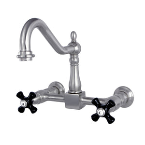 Duchess KS1248PKX Two-Handle 2-Hole Wall Mount Bridge Kitchen Faucet, Brushed Nickel