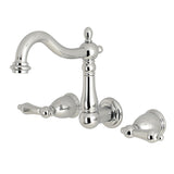 Heritage KS1251AL Two-Handle 3-Hole Wall Mount Bathroom Faucet, Polished Chrome