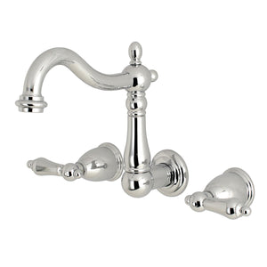 Heritage KS1251AL Two-Handle 3-Hole Wall Mount Bathroom Faucet, Polished Chrome
