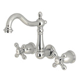 Heritage KS1251AX Two-Handle 3-Hole Wall Mount Bathroom Faucet, Polished Chrome