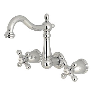 Heritage KS1251AX Two-Handle 3-Hole Wall Mount Bathroom Faucet, Polished Chrome