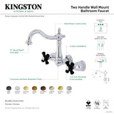 Duchess KS1252PKX Two-Handle Wall Mount Bathroom Faucet, Polished Brass