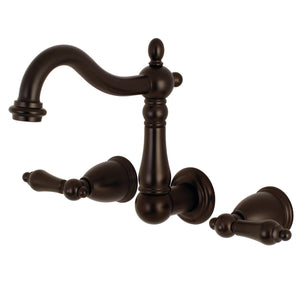 Heritage KS1255AL Two-Handle 3-Hole Wall Mount Bathroom Faucet, Oil Rubbed Bronze