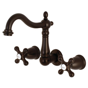 Heritage KS1255AX Two-Handle 3-Hole Wall Mount Bathroom Faucet, Oil Rubbed Bronze