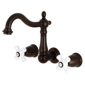 Heritage KS1255PX Two-Handle 3-Hole Wall Mount Bathroom Faucet, Oil Rubbed Bronze