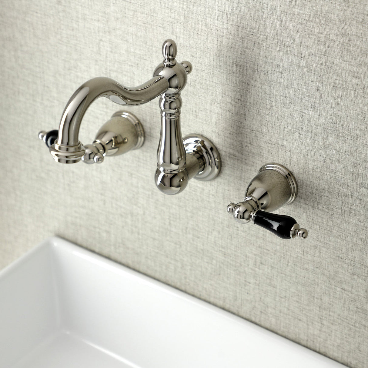 Duchess KS1256PKL Two-Handle Wall Mount Bathroom Faucet, Polished Nickel